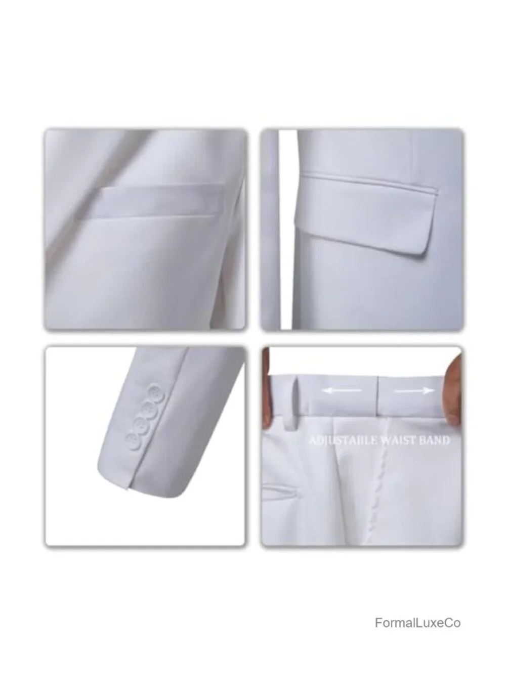 Men's 3 Piece Slim Fit Suit Set Jacket Vest Pants Wedding Tuxedo